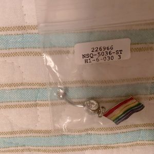 14G Rainbow Pride Flag Belly button ring
